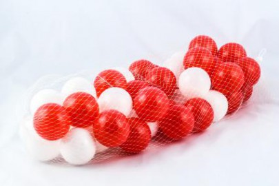 Plastikbälle 8cm rot/weiß